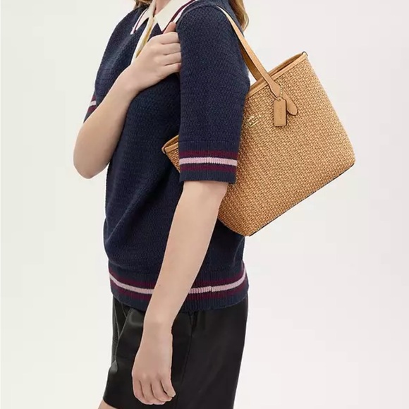 Coach straw, mini city tote - NWT - Picture 2 of 9